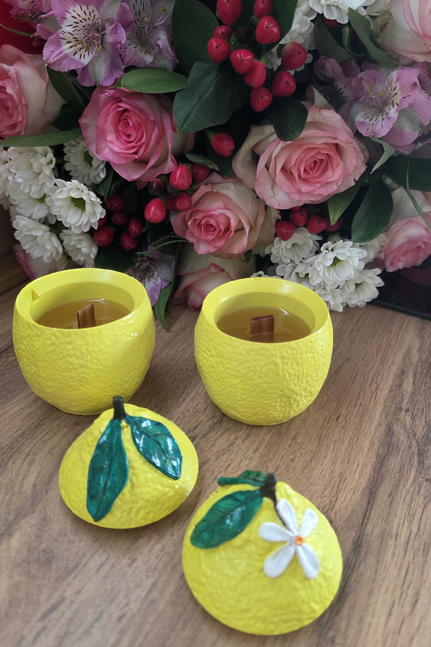 Лимоны в процессе заливки свечи 🍋 аромат "Лимонный пирог" 🍋🍰 900 руб
