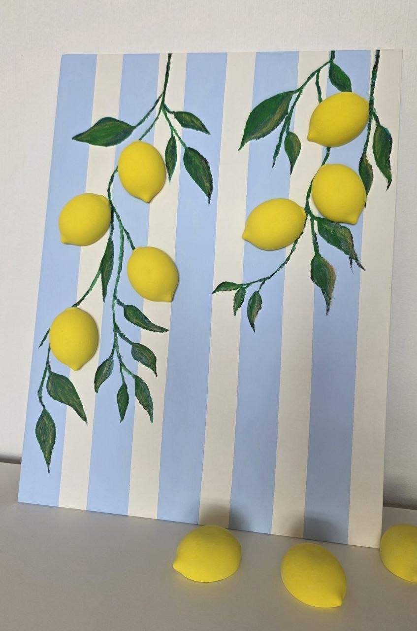 Набор для самостоятельного создания объемных лимонов на холсте 🍋🍋🍋